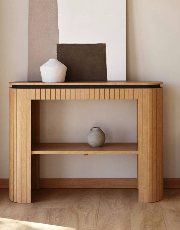 LICIA Console 1 tiroir en bois massif de manguier 120 pied bois