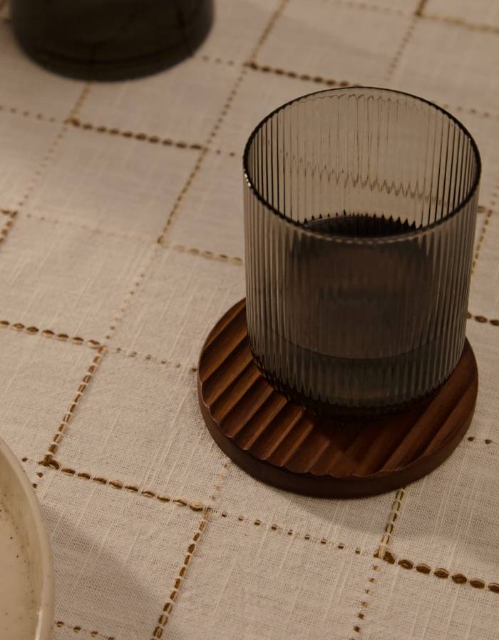 Ensemble Rommu de 4 sous-verres en bois d’acacia