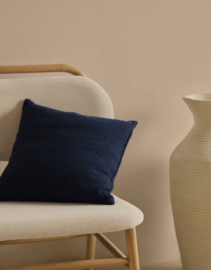 Housse de coussin MINEC  100 % coton bleu 45 x 45 cm