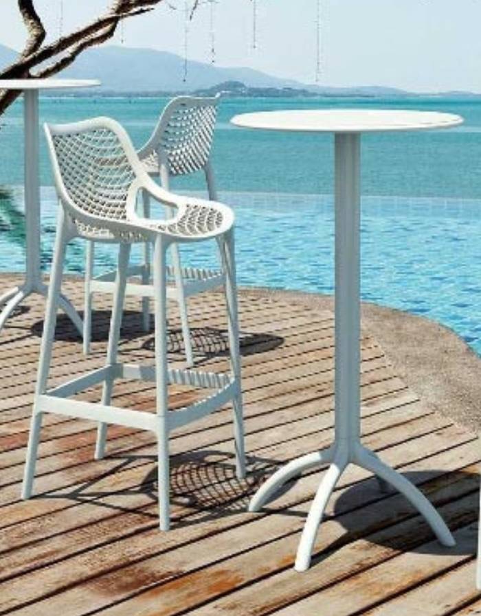 TABLE DE BAR OCTOPUS HAUTE H.108 D 60 CM BLANCHE