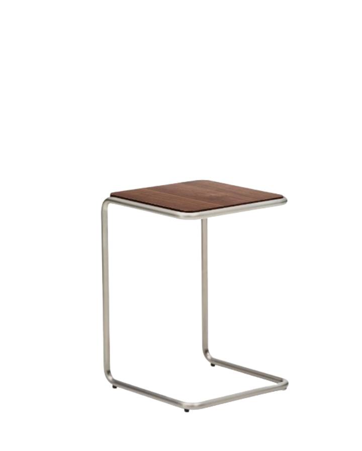 Table auxiliaire Tarsel en placage de noyer H60cm  L42 cm
