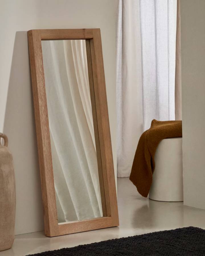 MADEN Miroir  en bois avec finition naturelle  50 x 120