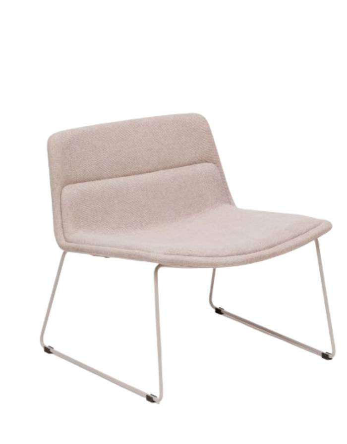 Fauteuil Zahara beige et acier finition beige